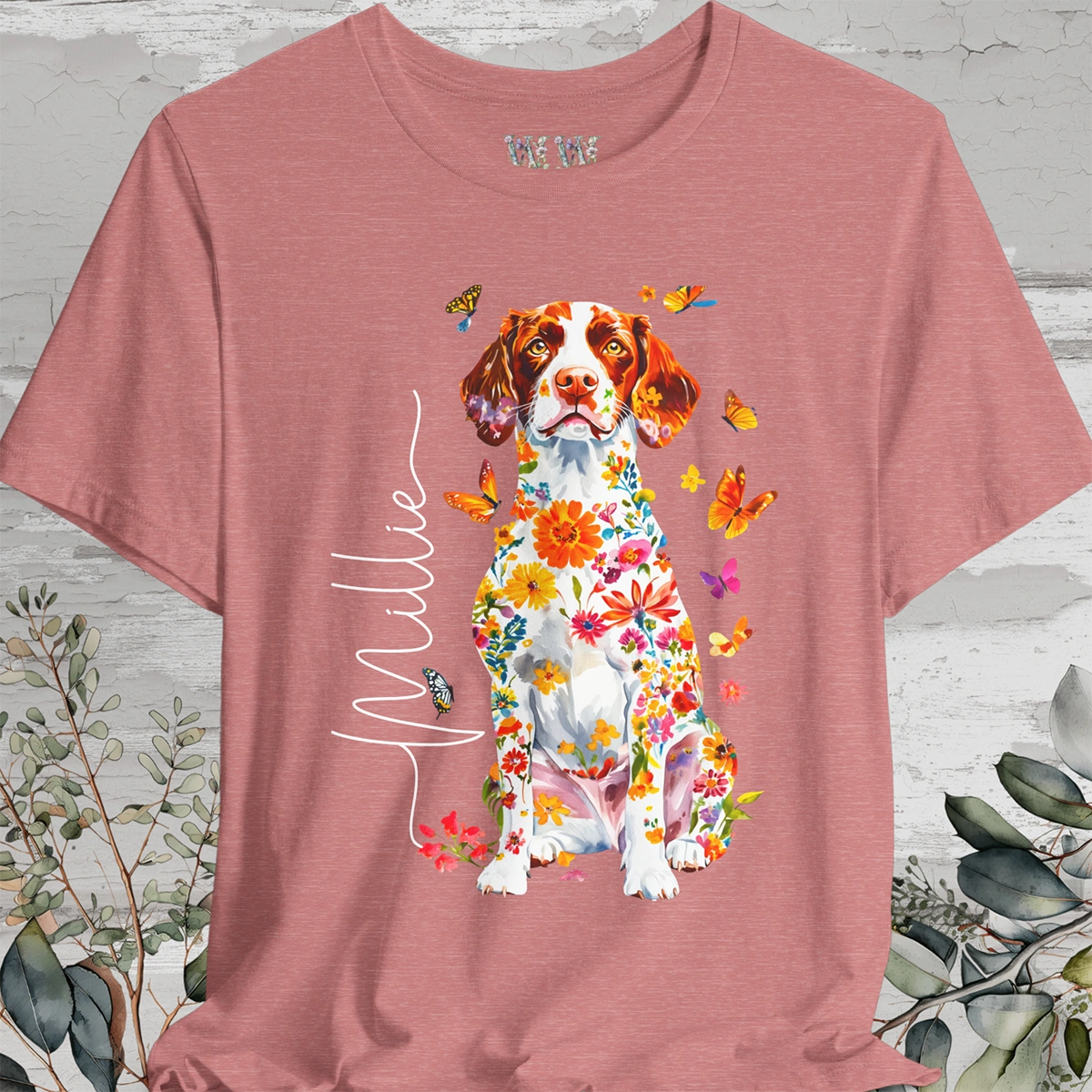 American Brittany #1 Floral Personalized T shirt