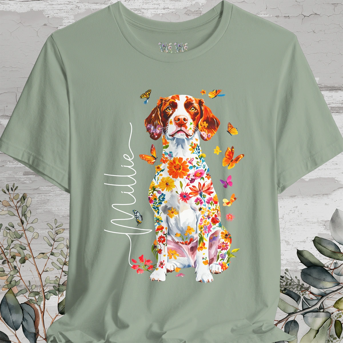 American Brittany #1 Floral Personalized T shirt