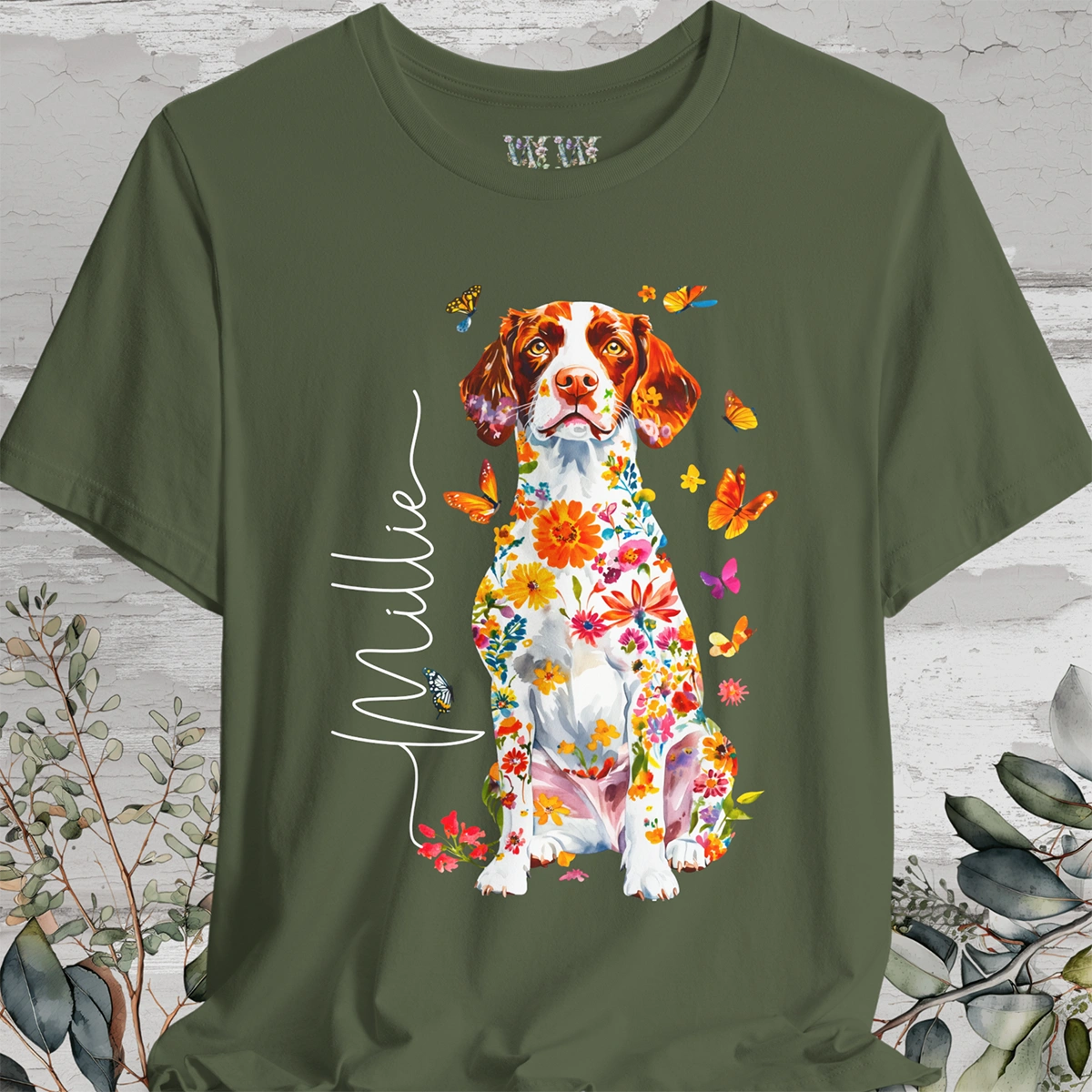 American Brittany #1 Floral Personalized T shirt