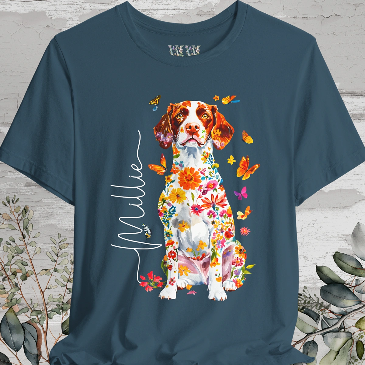 American Brittany #1 Floral Personalized T shirt