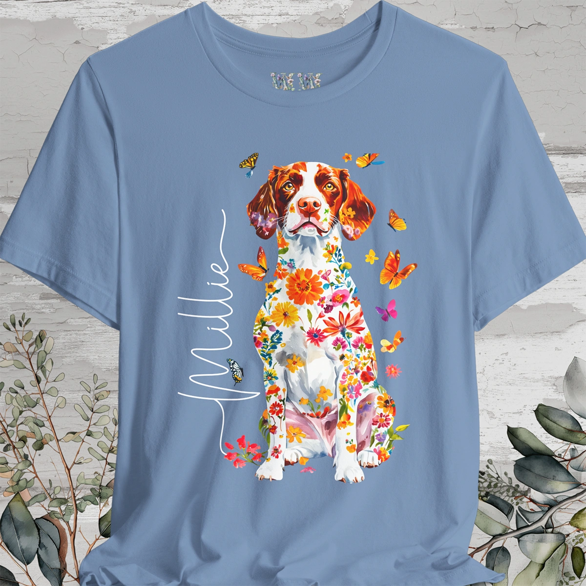 American Brittany #1 Floral Personalized T shirt