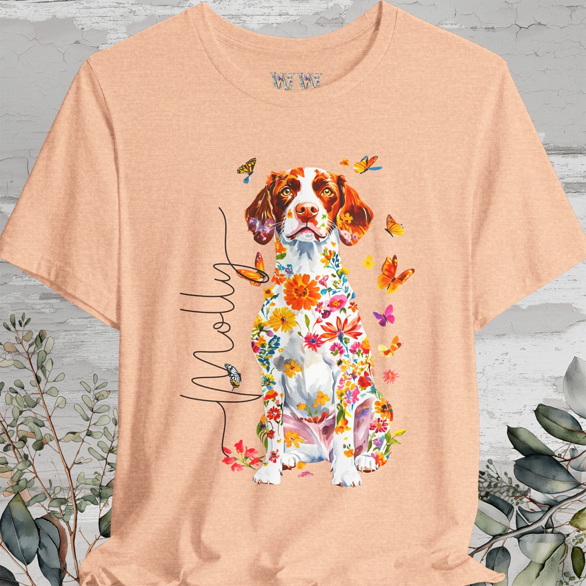 American Brittany #1 Floral Personalized T shirt