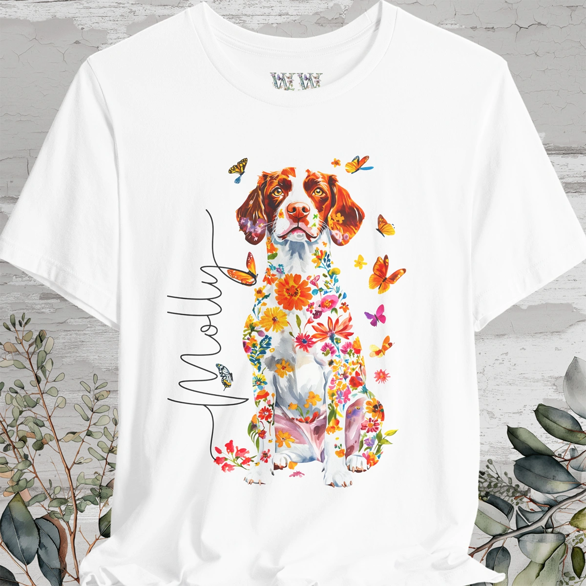 American Brittany #1 Floral Personalized T shirt
