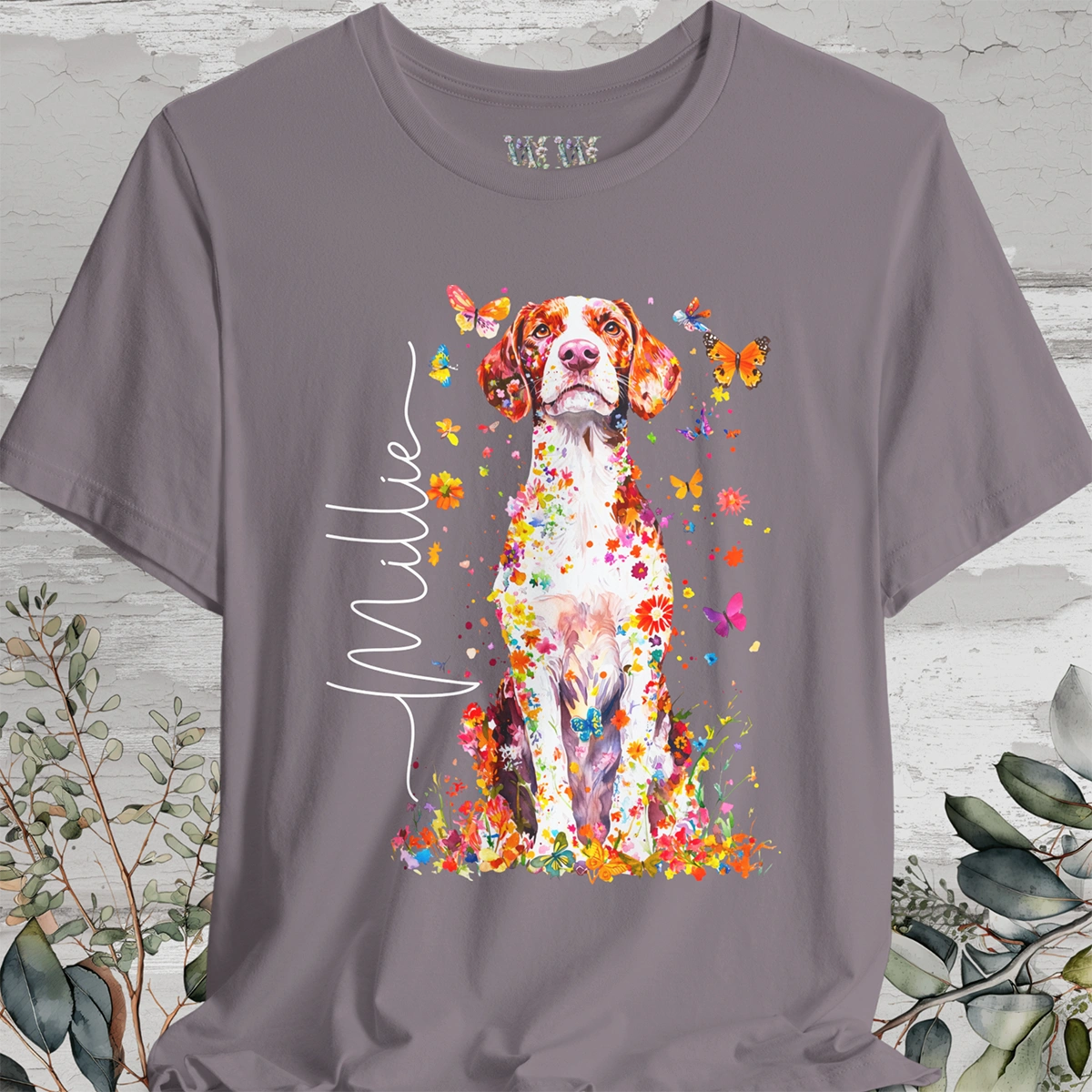 American Brittany #2 Floral Personalized T shirt