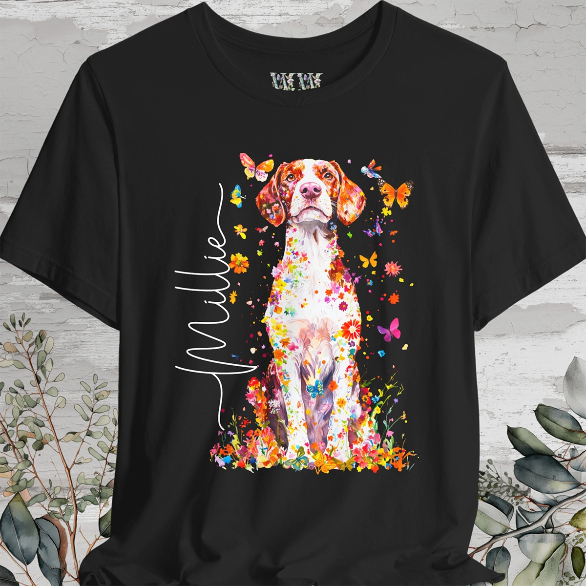 American Brittany #2 Floral Personalized T shirt