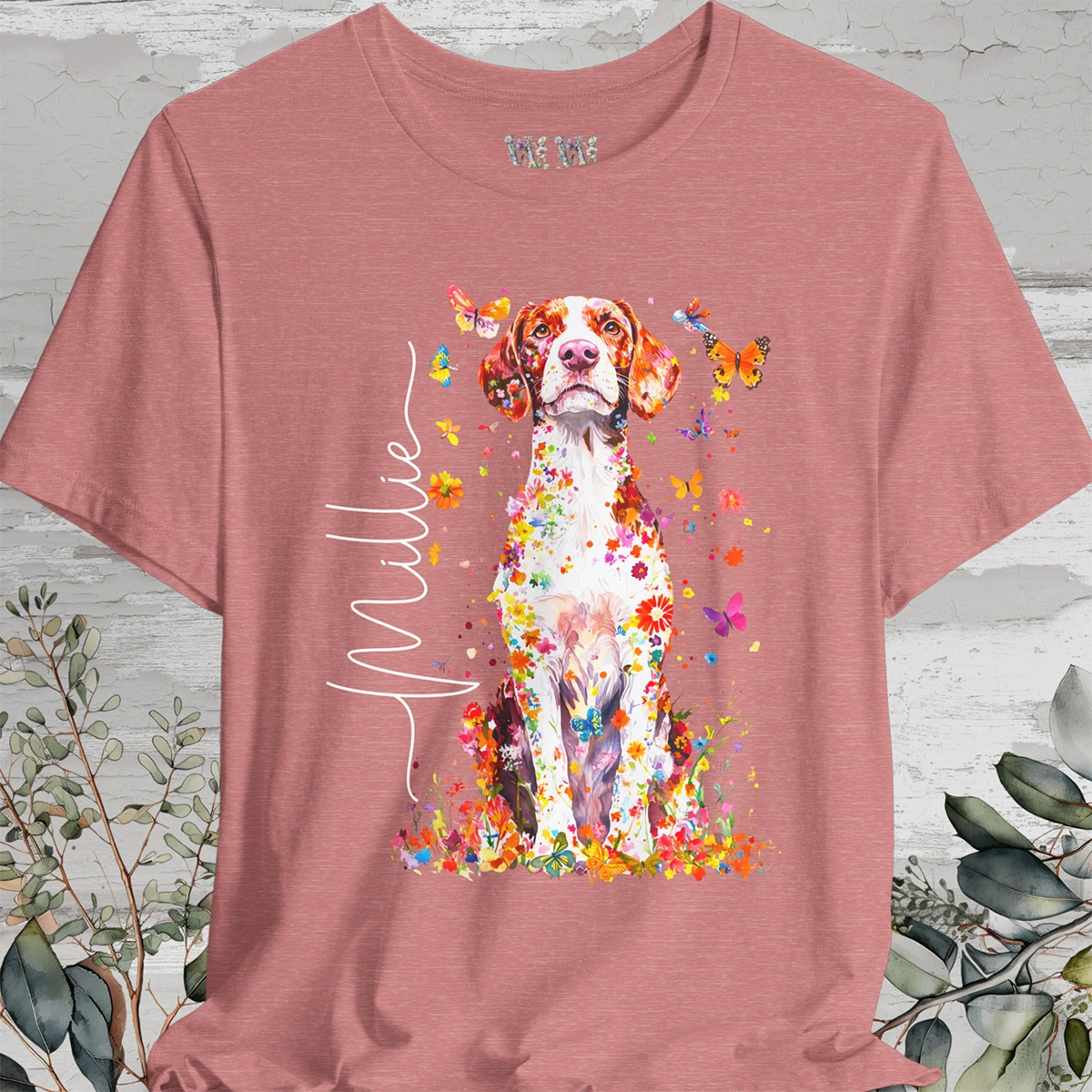 American Brittany #2 Floral Personalized T shirt