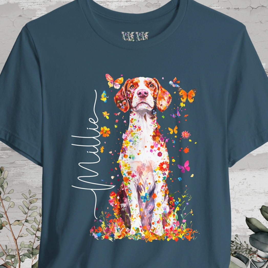 American Brittany #2 Floral Personalized T shirt