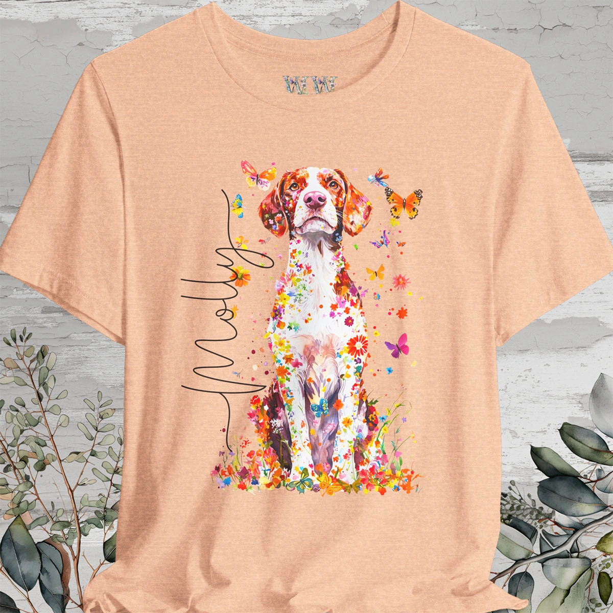 American Brittany #2 Floral Personalized T shirt