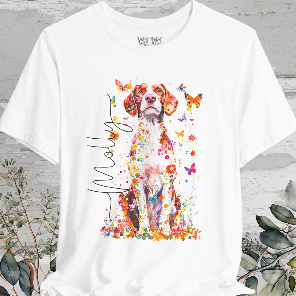 American Brittany #2 Floral Personalized T shirt