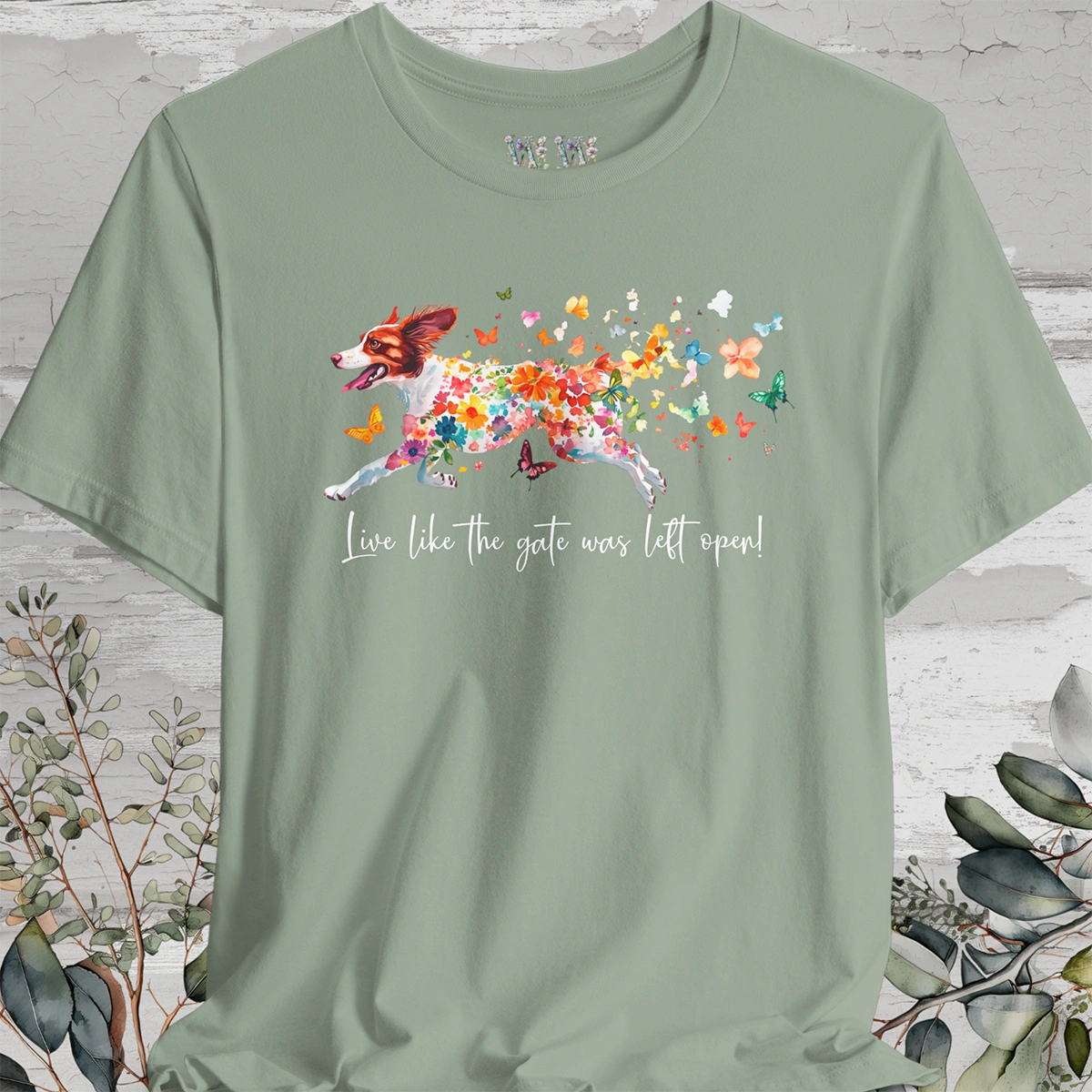 American Brittany #2 "Live like the gate was left open" Unisex T shirt