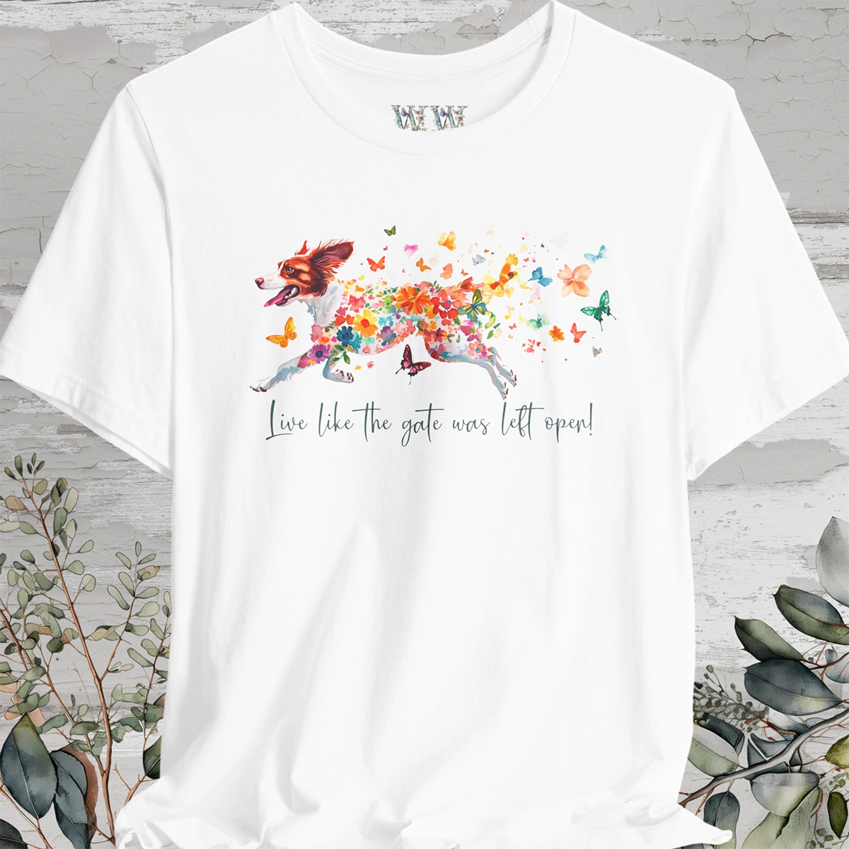 American Brittany #2 "Live like the gate was left open" Unisex T shirt