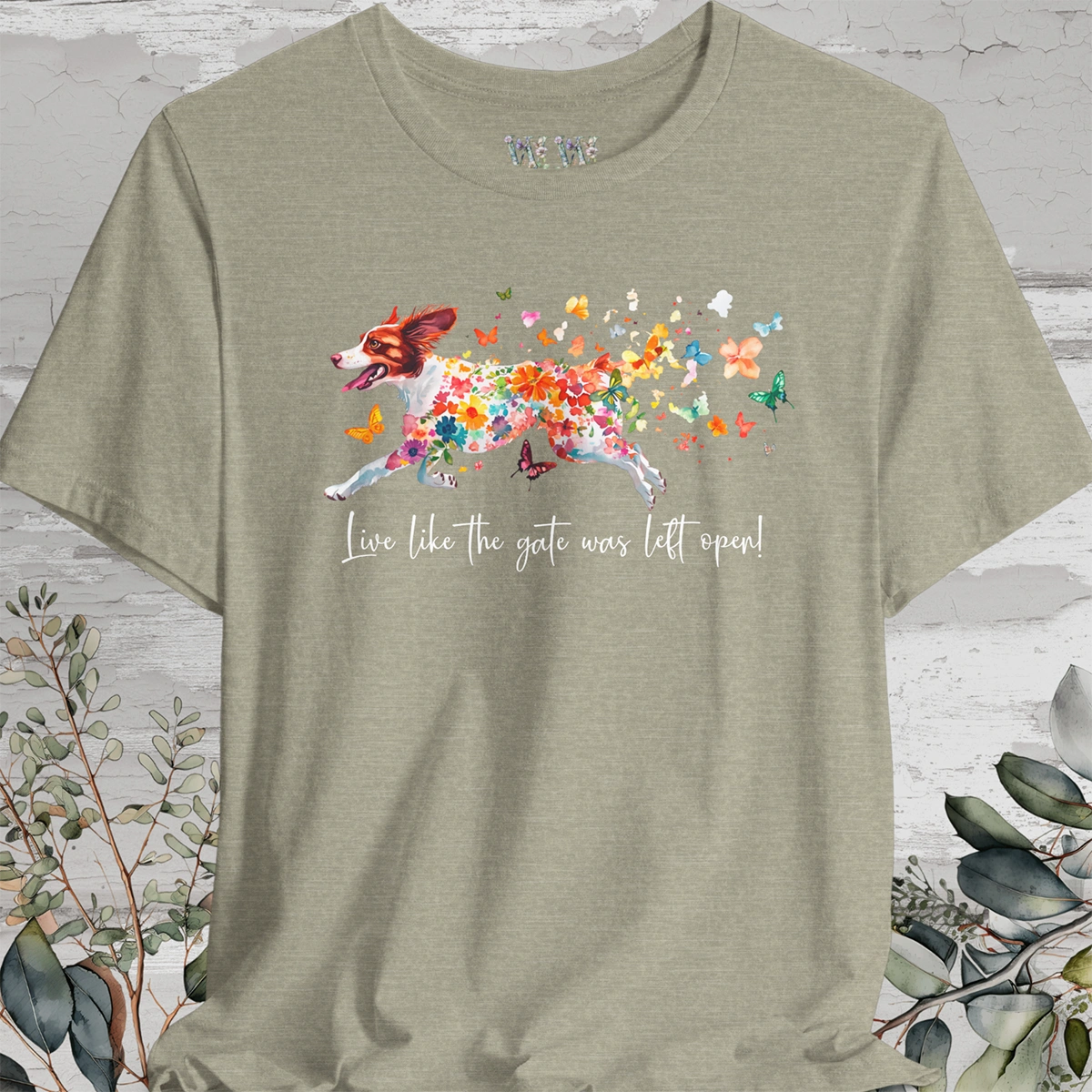 American Brittany #2 "Live like the gate was left open" Unisex T shirt