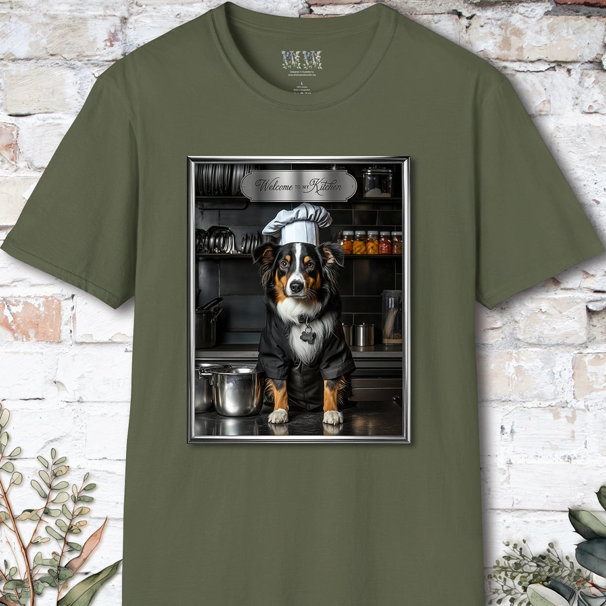 Australian Shepherd Chef Unisex T shirt