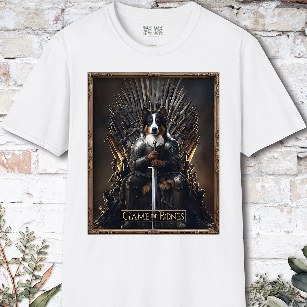 Australian Shepherd Game of Bones, Unisex T shirt