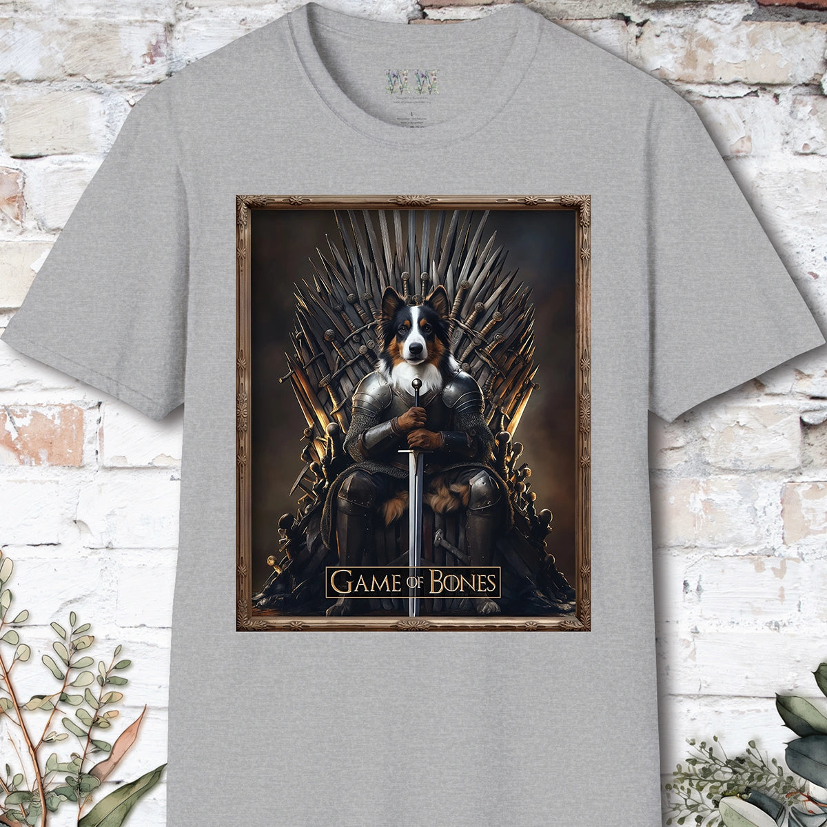 Australian Shepherd Game of Bones, Unisex T shirt