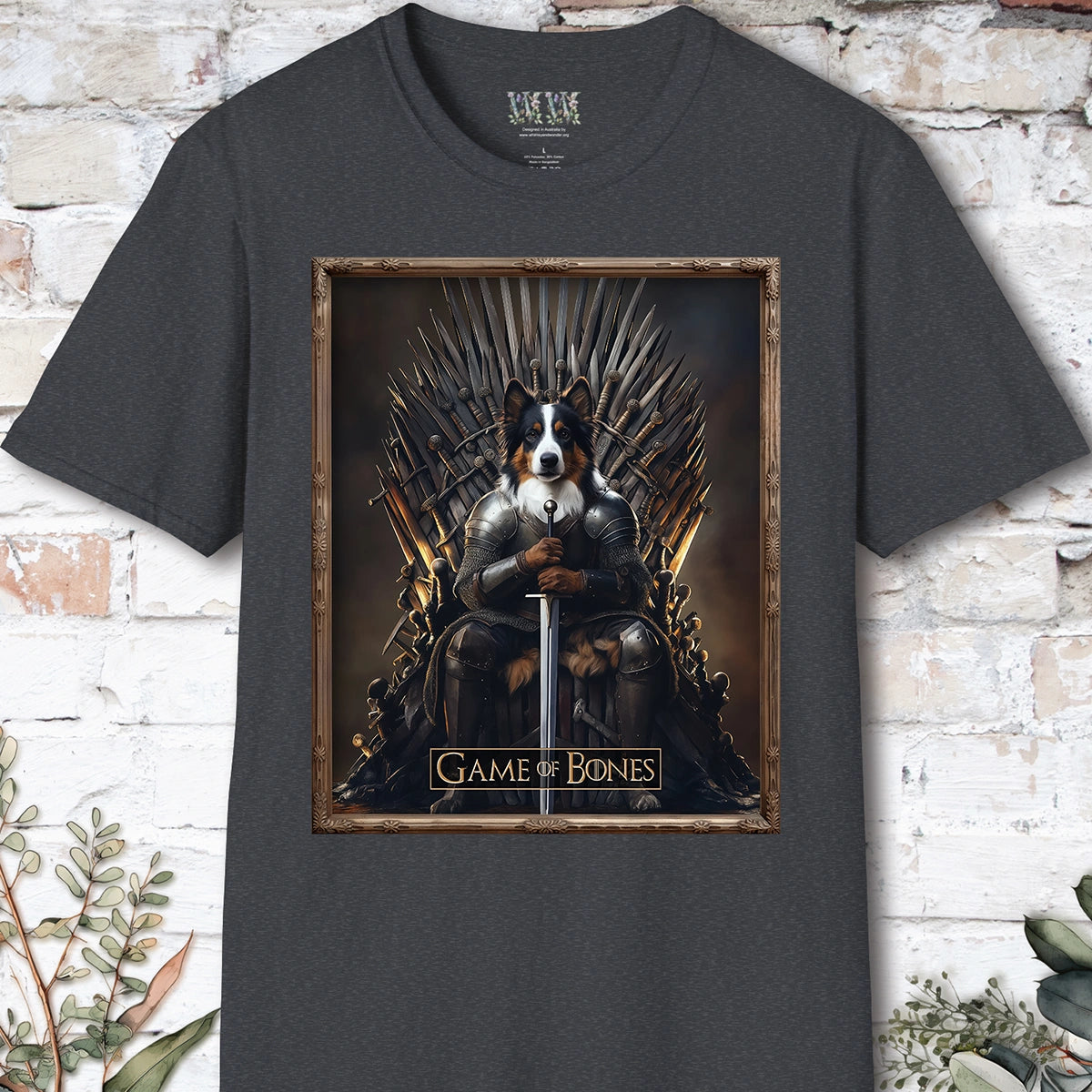 Australian Shepherd Game of Bones, Unisex T shirt