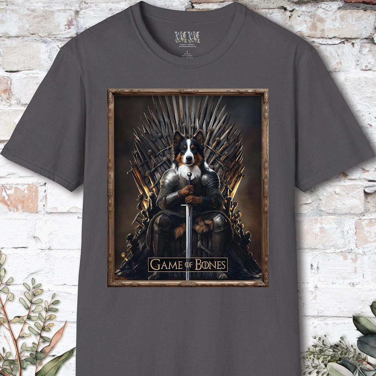 Australian Shepherd Game of Bones, Unisex T shirt
