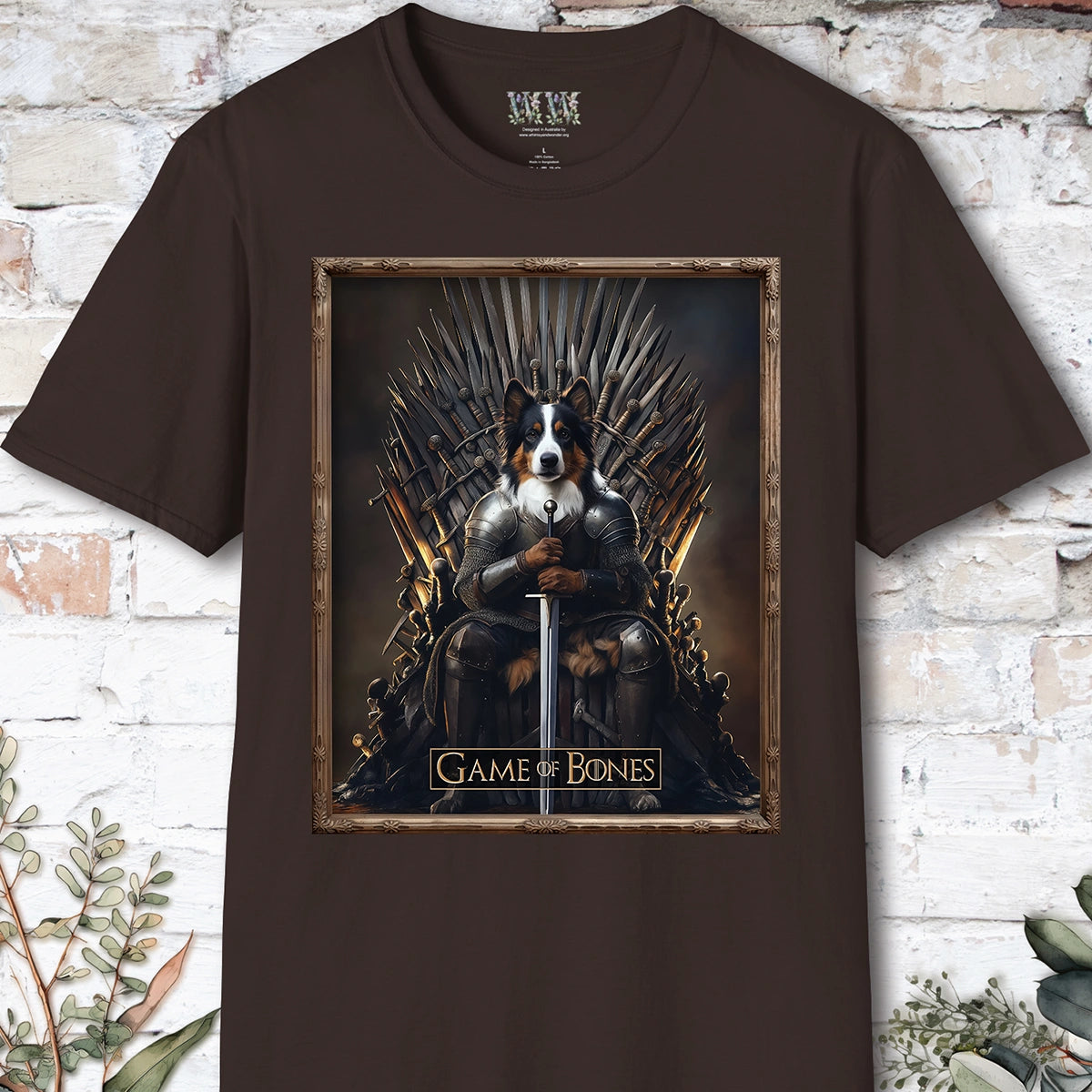 Australian Shepherd Game of Bones, Unisex T shirt
