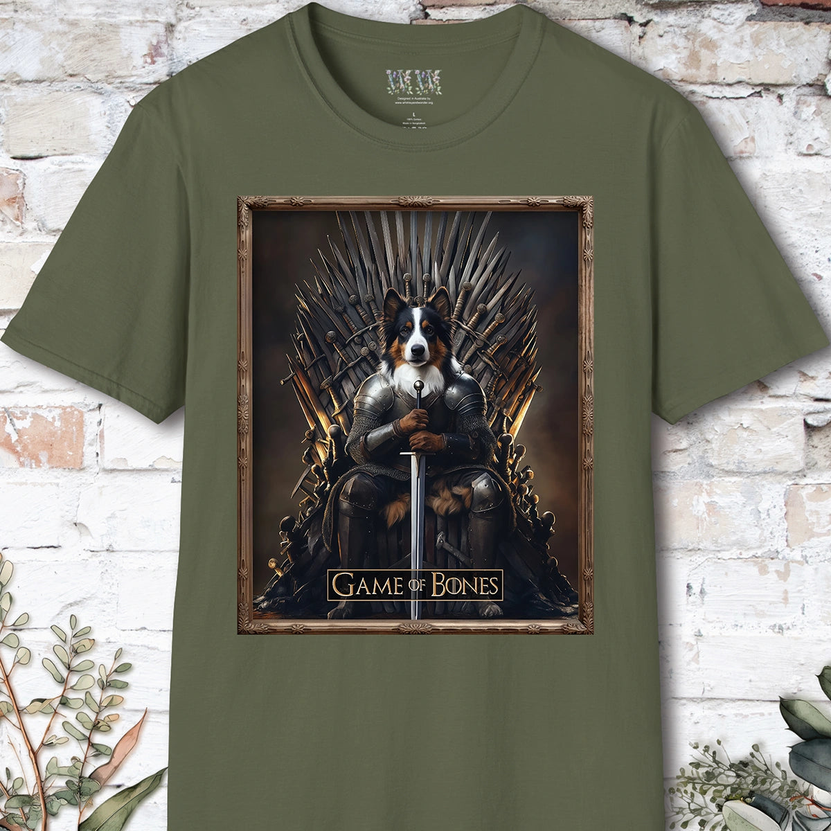Australian Shepherd Game of Bones, Unisex T shirt