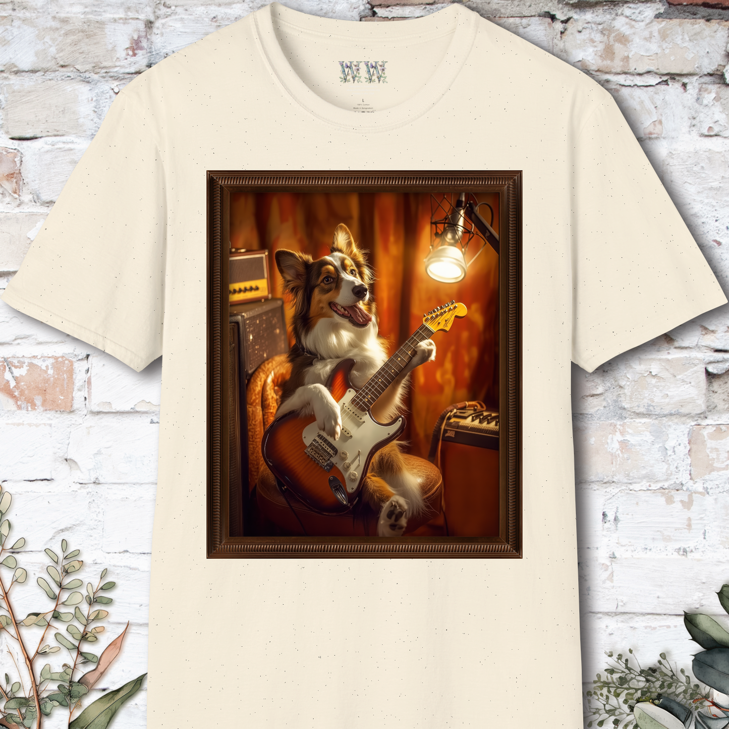 Australian Shepherd Guitar unisex T shirt