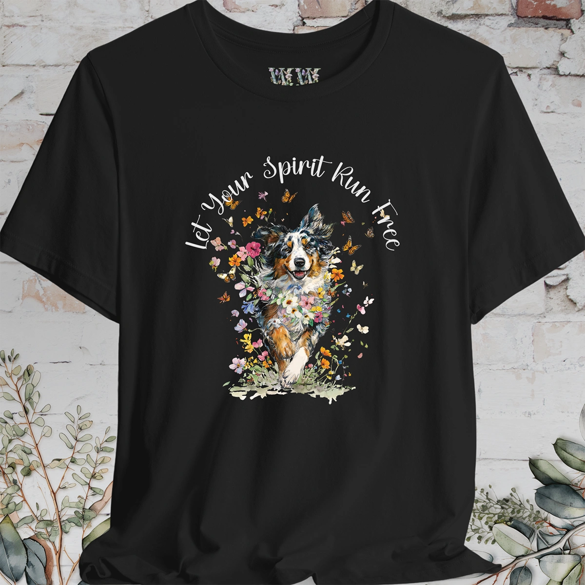 Australian Shepherd 'Let your spirit run free' T shirt