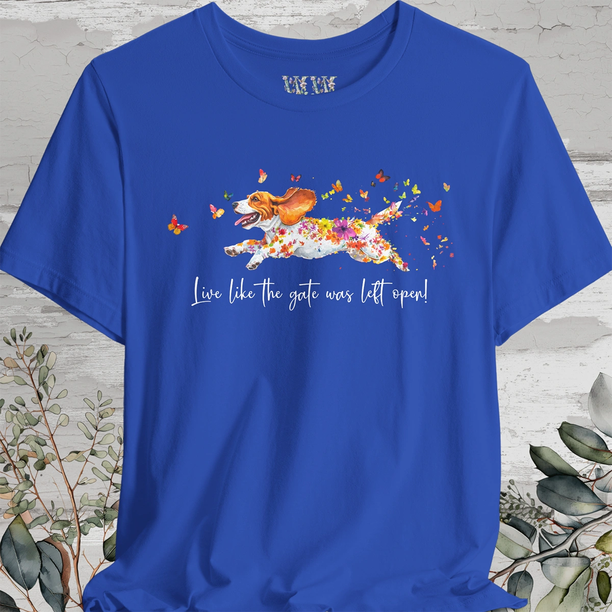 Basset Hound #2 "Live like the gate was left open" Unisex T shirt