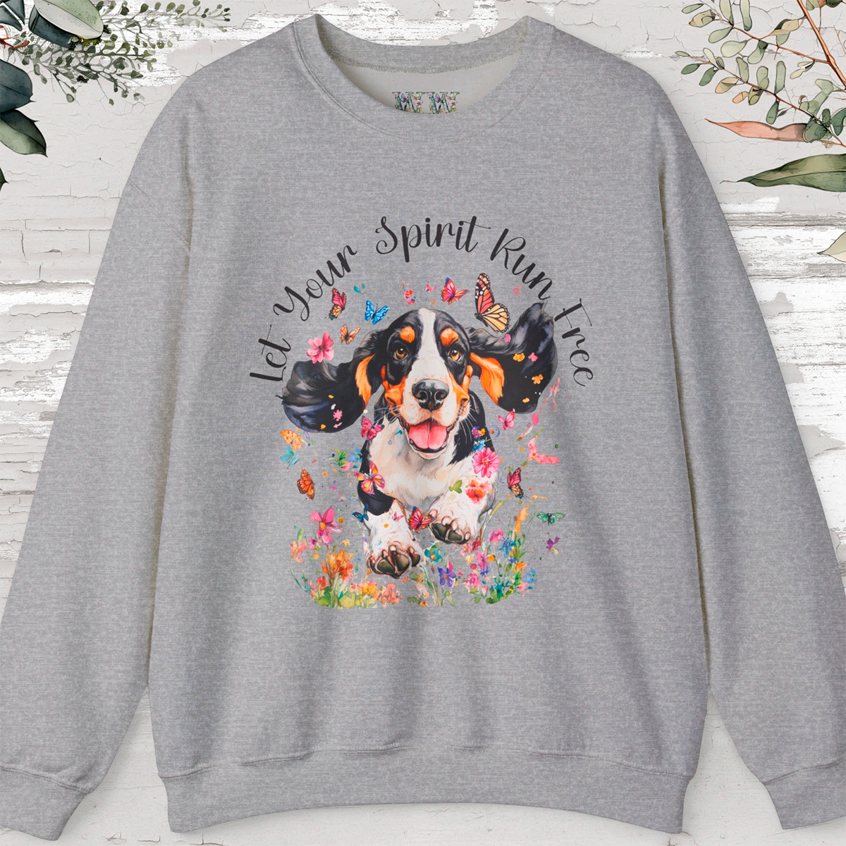 Basset Hound - "Let your spirit free" Unisex Crewneck Sweatshirt