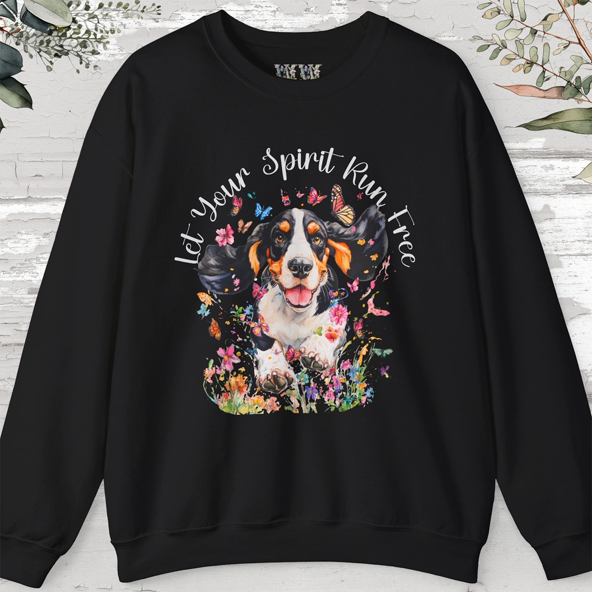 Basset Hound - "Let your spirit free" Unisex Crewneck Sweatshirt
