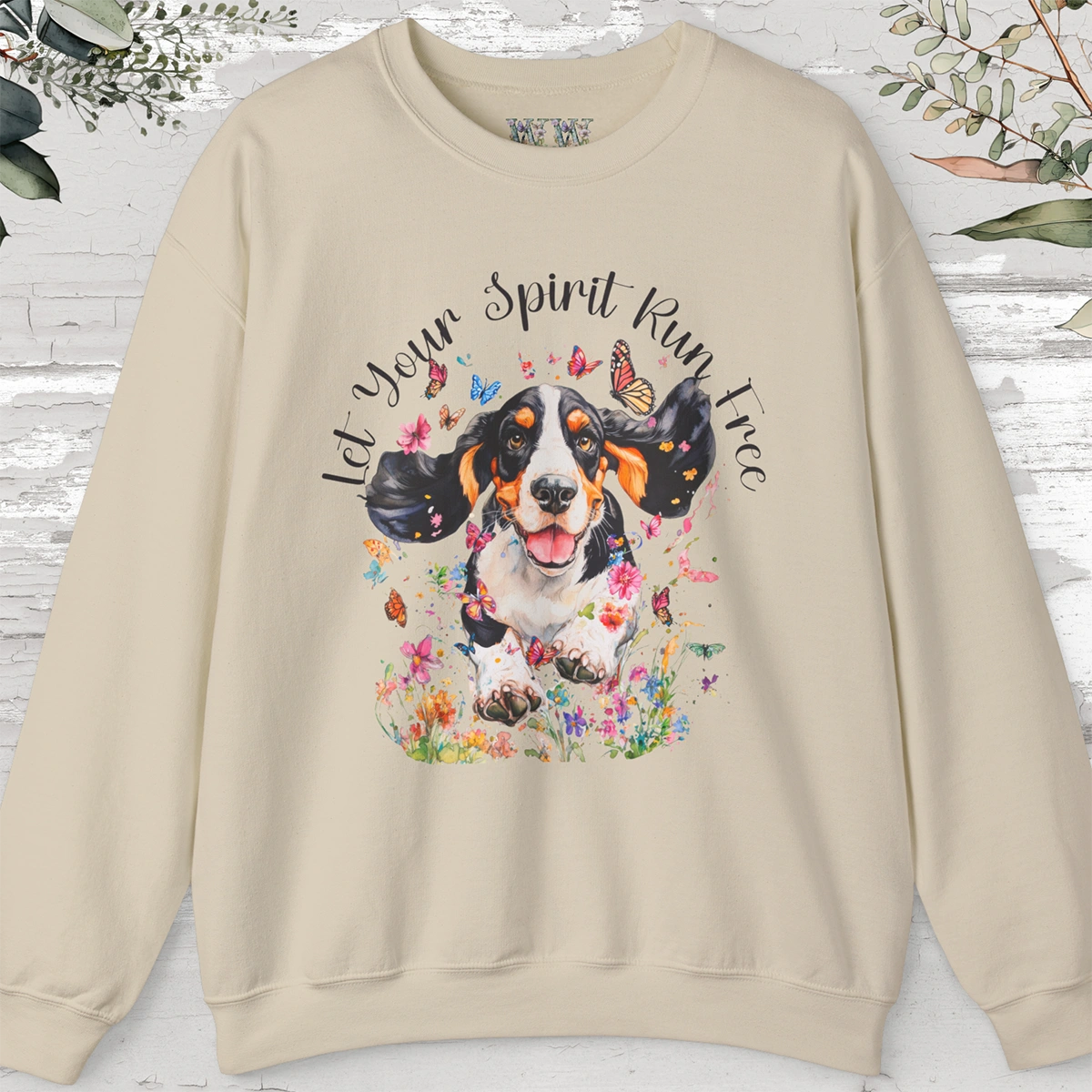 Basset Hound - "Let your spirit free" Unisex Crewneck Sweatshirt
