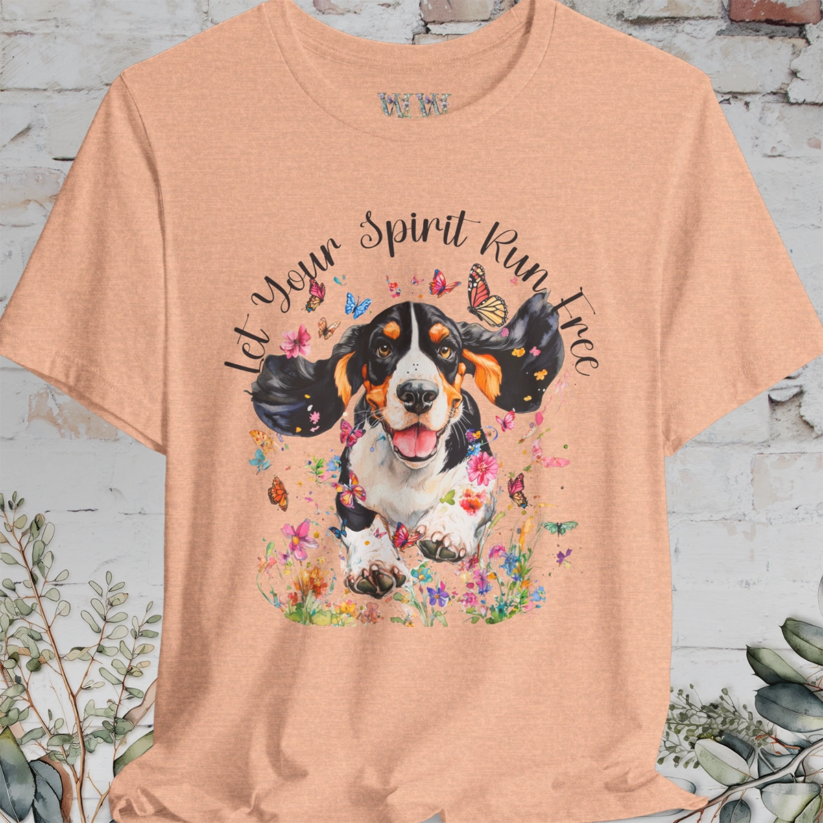 Basset Hound 'Let your spirit run free' #2 Unisex T shirt