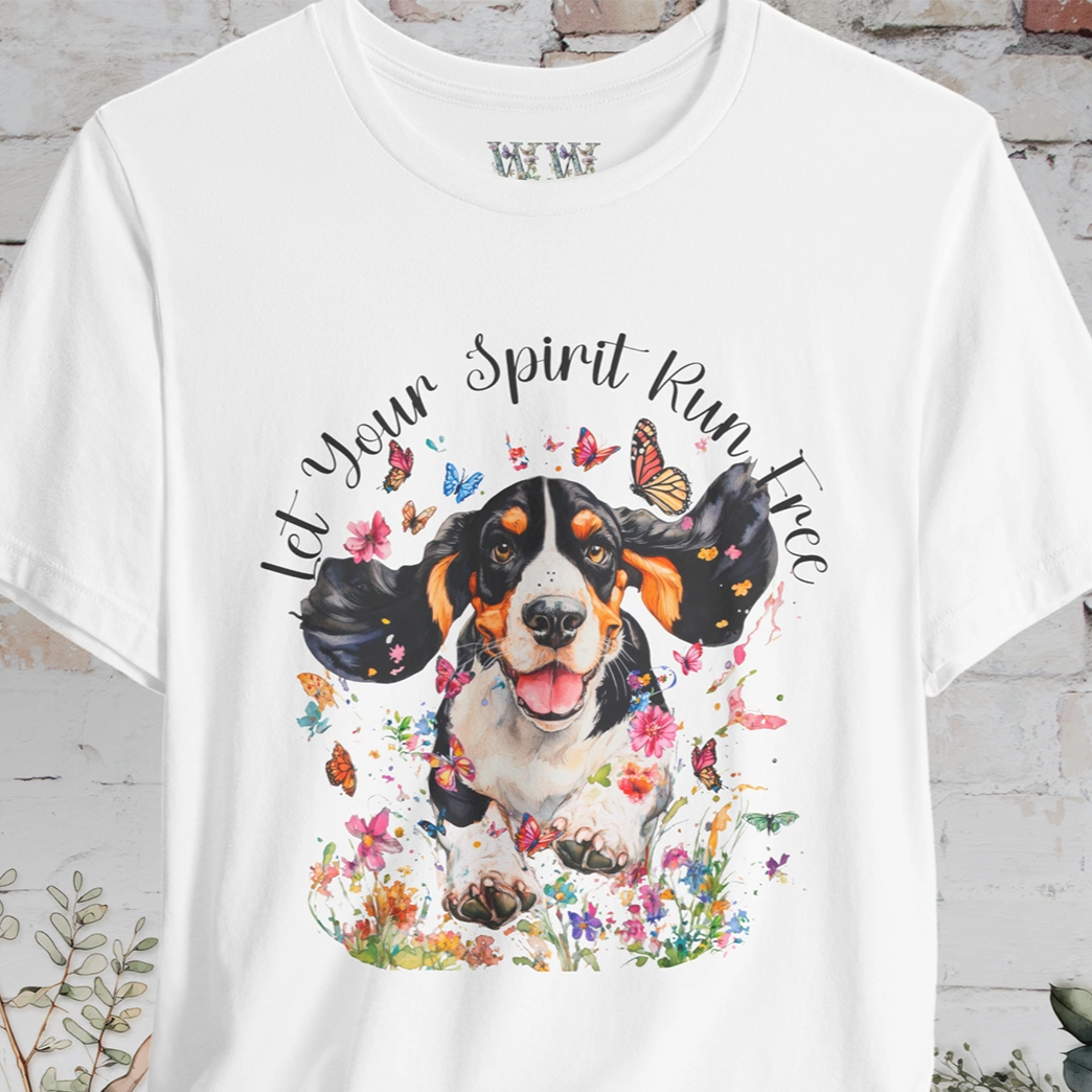 Basset Hound 'Let your spirit run free' #2 Unisex T shirt