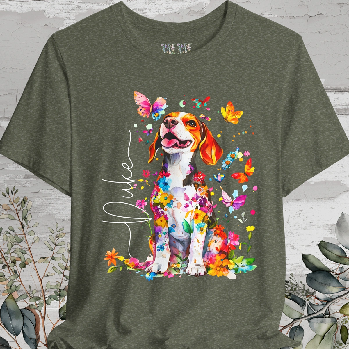 Beagle #2 Floral Personalized T shirt