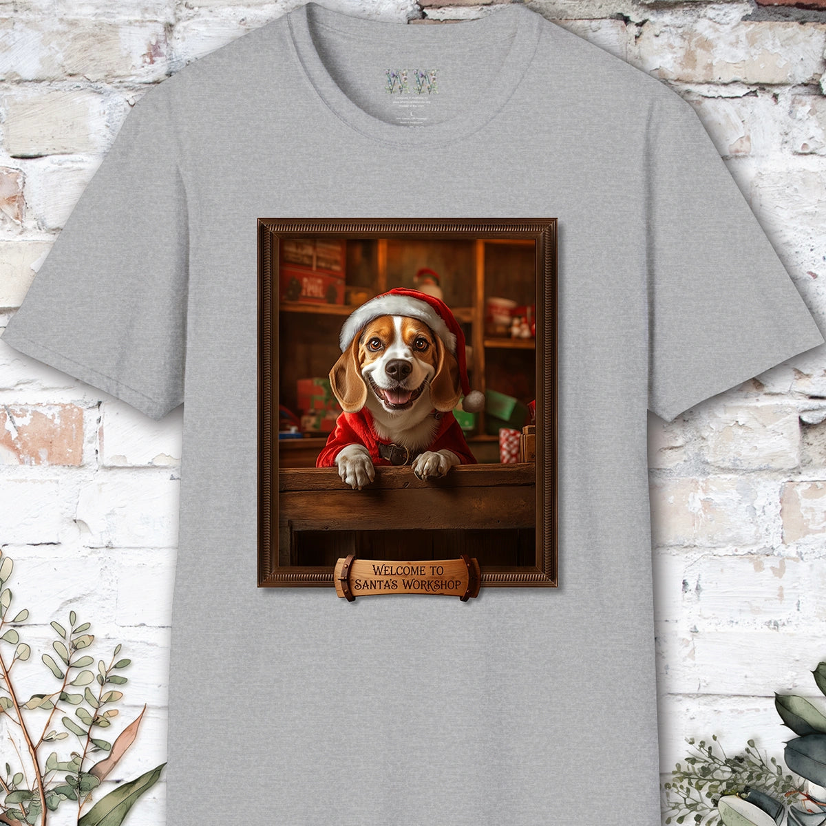 Beagle Santa's Workshop Unisex T shirt