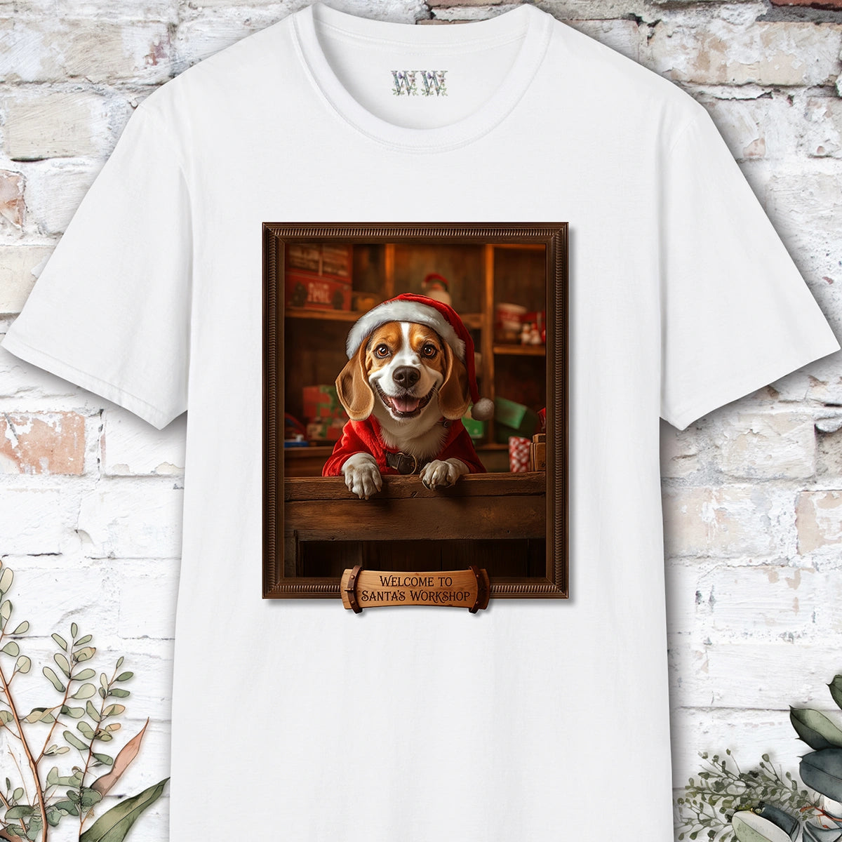 Beagle Santa's Workshop Unisex T shirt