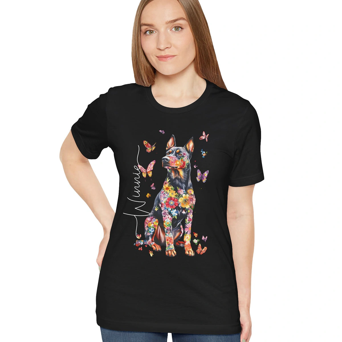 Beauceron Floral Personalized T shirt