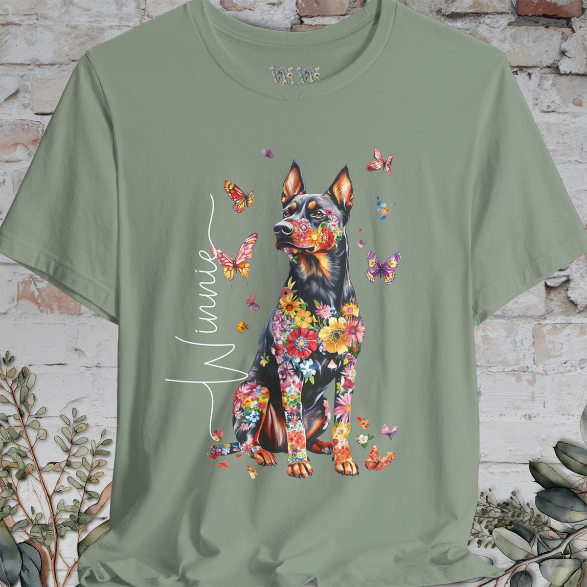 Beauceron Floral Personalized T shirt