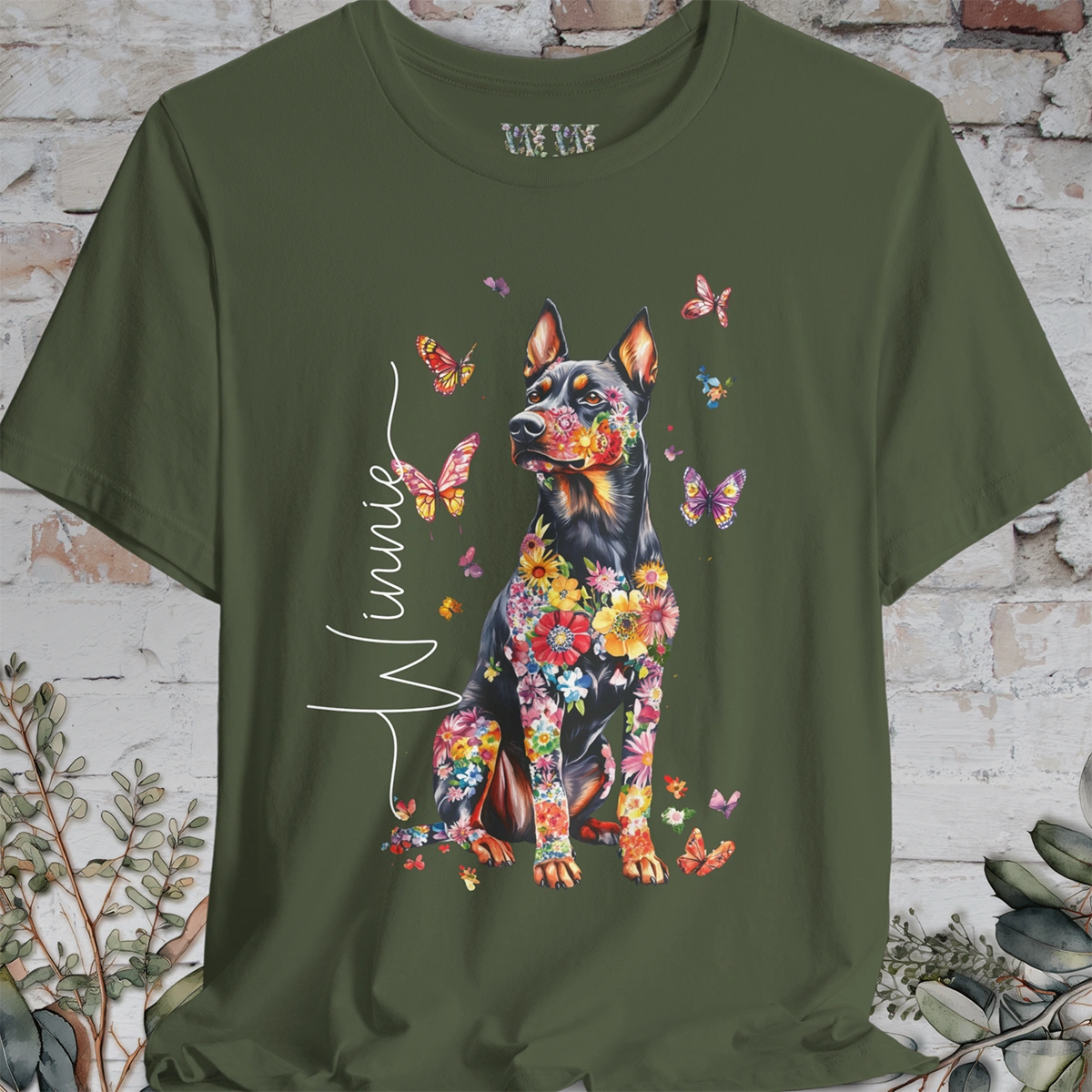 Beauceron Floral Personalized T shirt