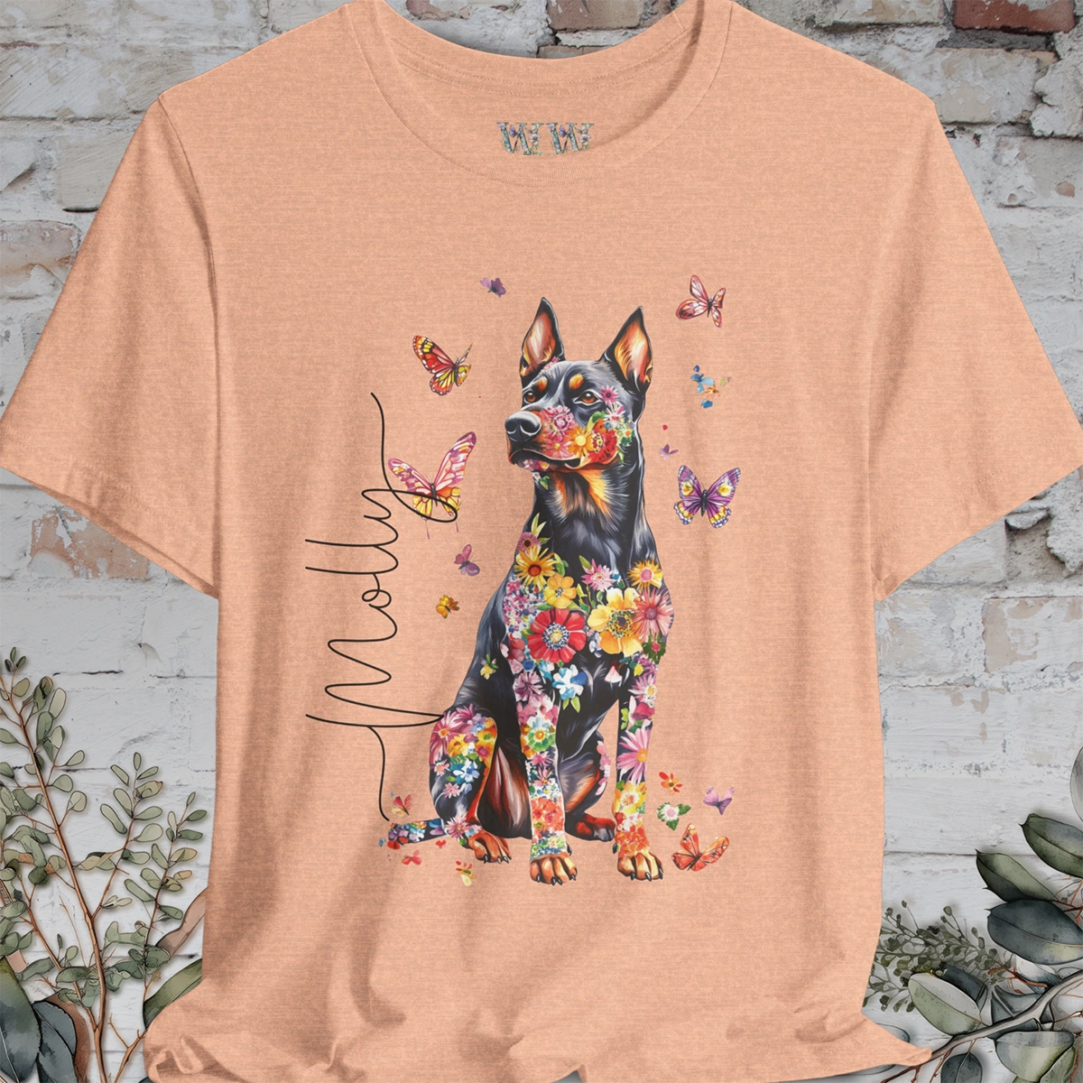 Beauceron Floral Personalized T shirt