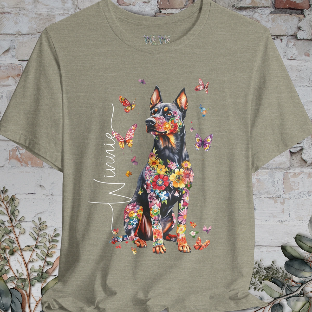 Beauceron Floral Personalized T shirt