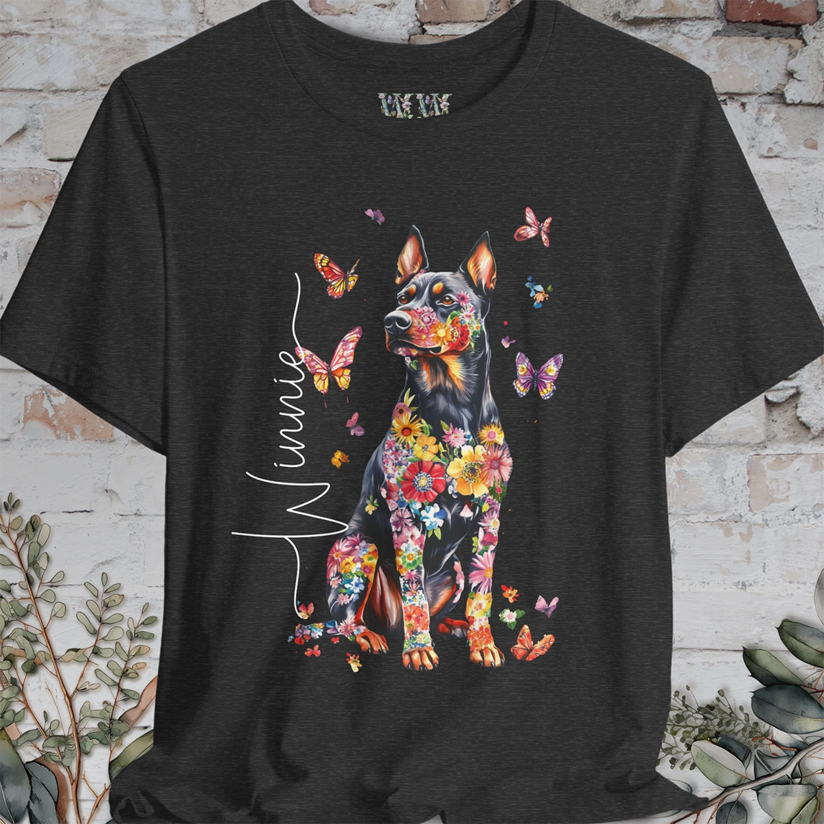 Beauceron Floral Personalized T shirt