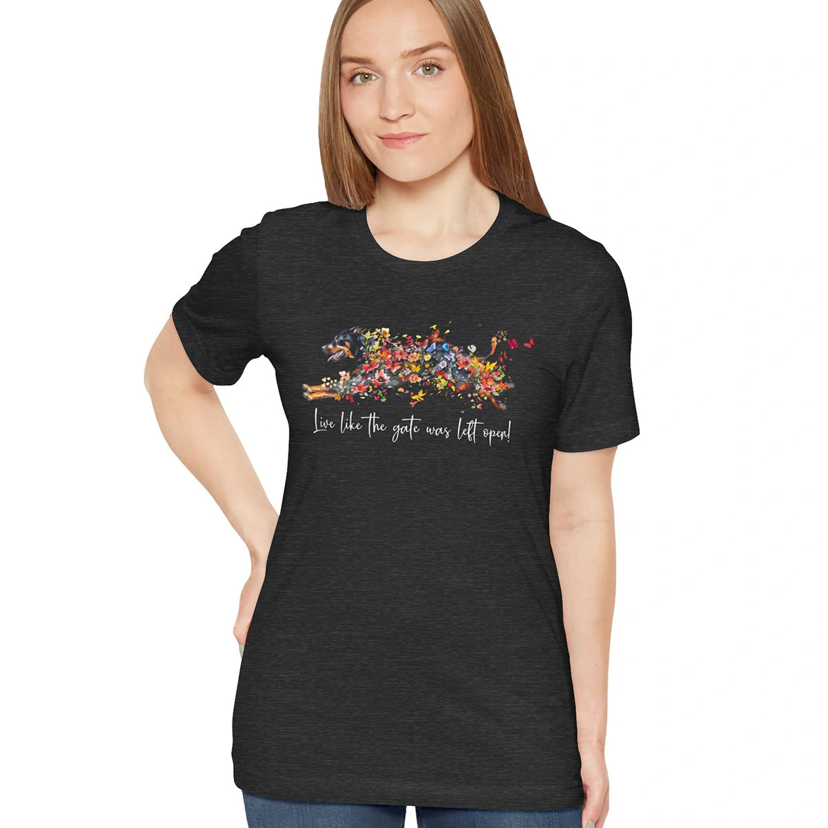 Beauceron "Live like the gate was left open" Unisex T shirt