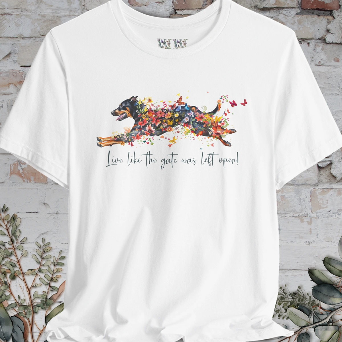 Beauceron "Live like the gate was left open" Unisex T shirt