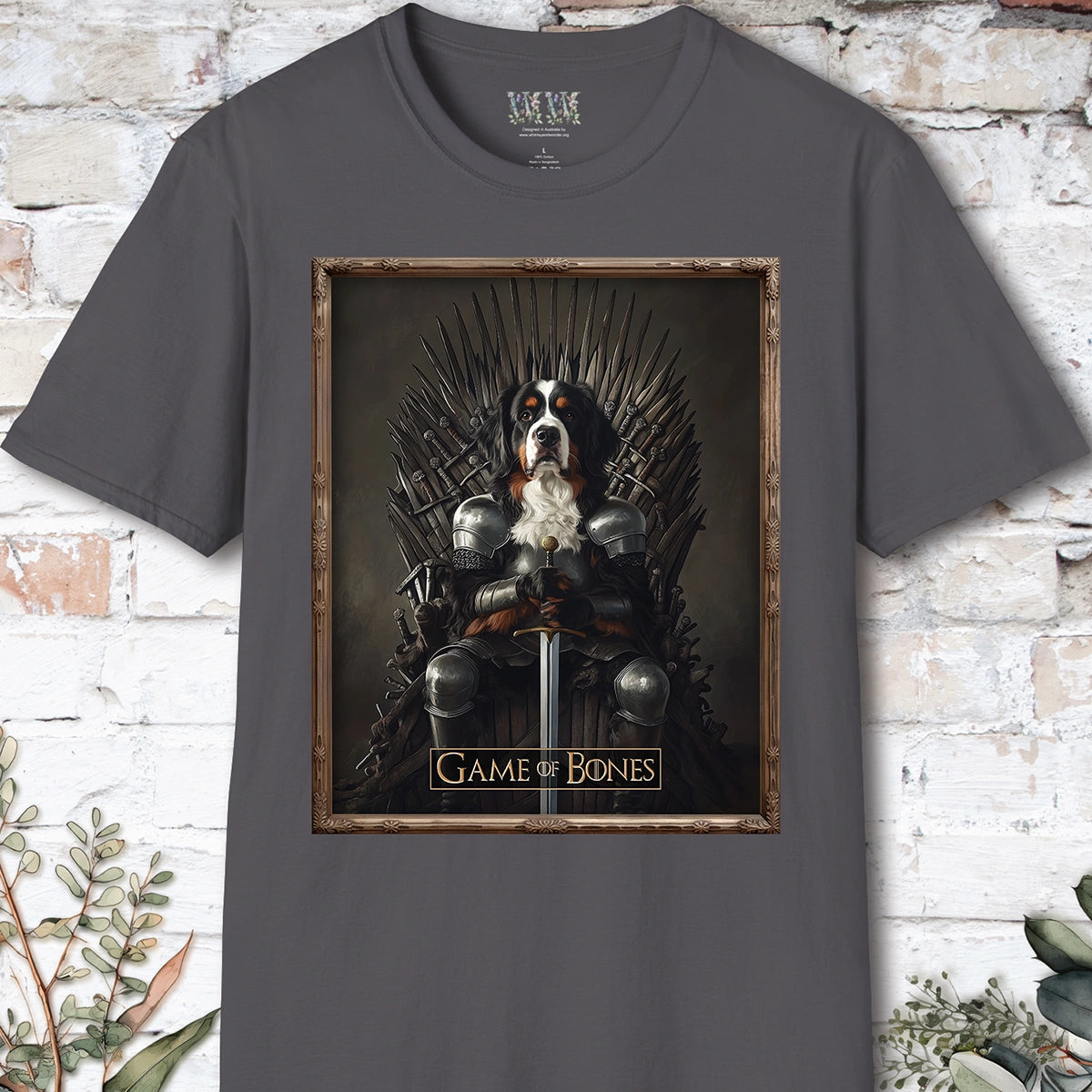 Bernese Mountain Dog Game of Bones, Unisex T shirt