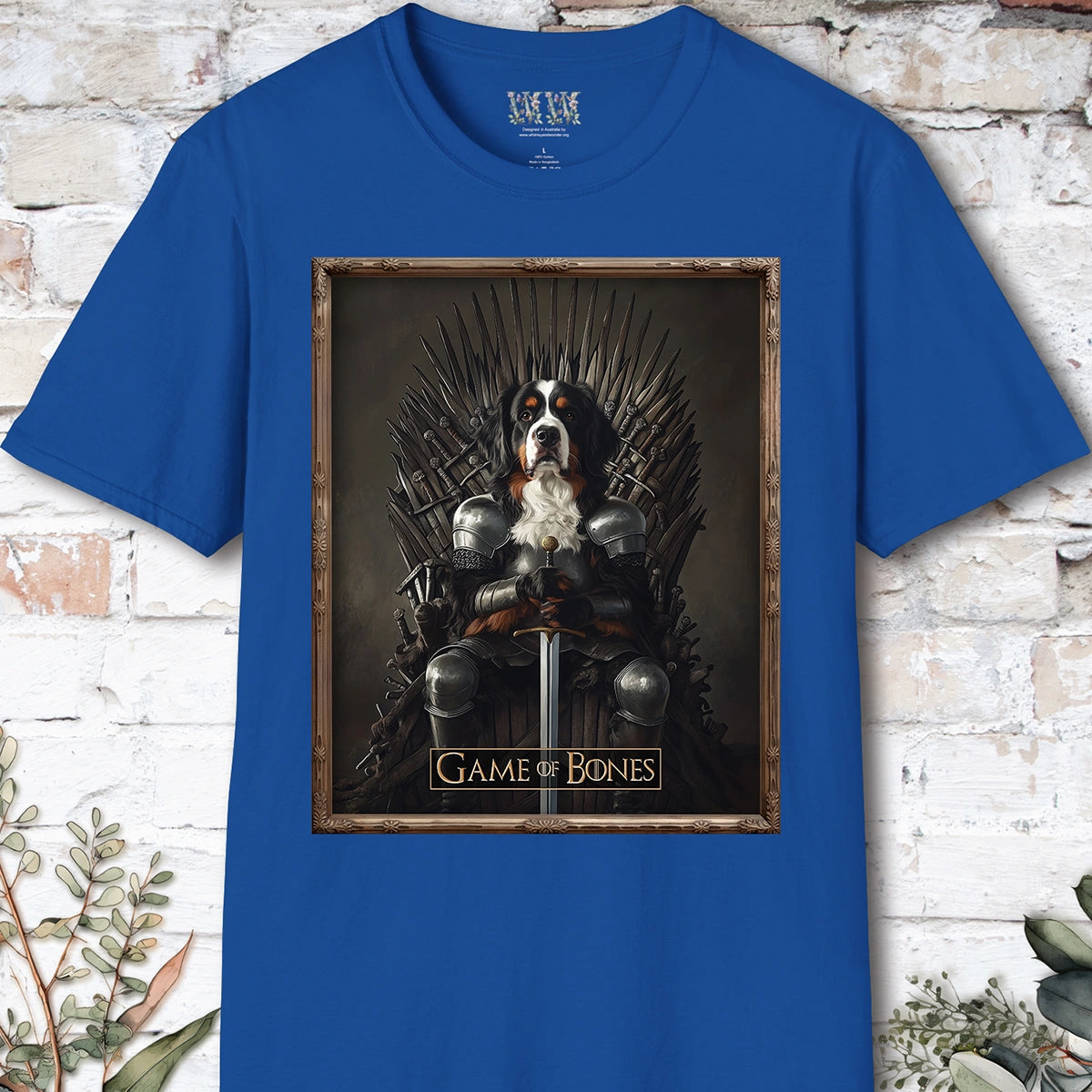 Bernese Mountain Dog Game of Bones, Unisex T shirt