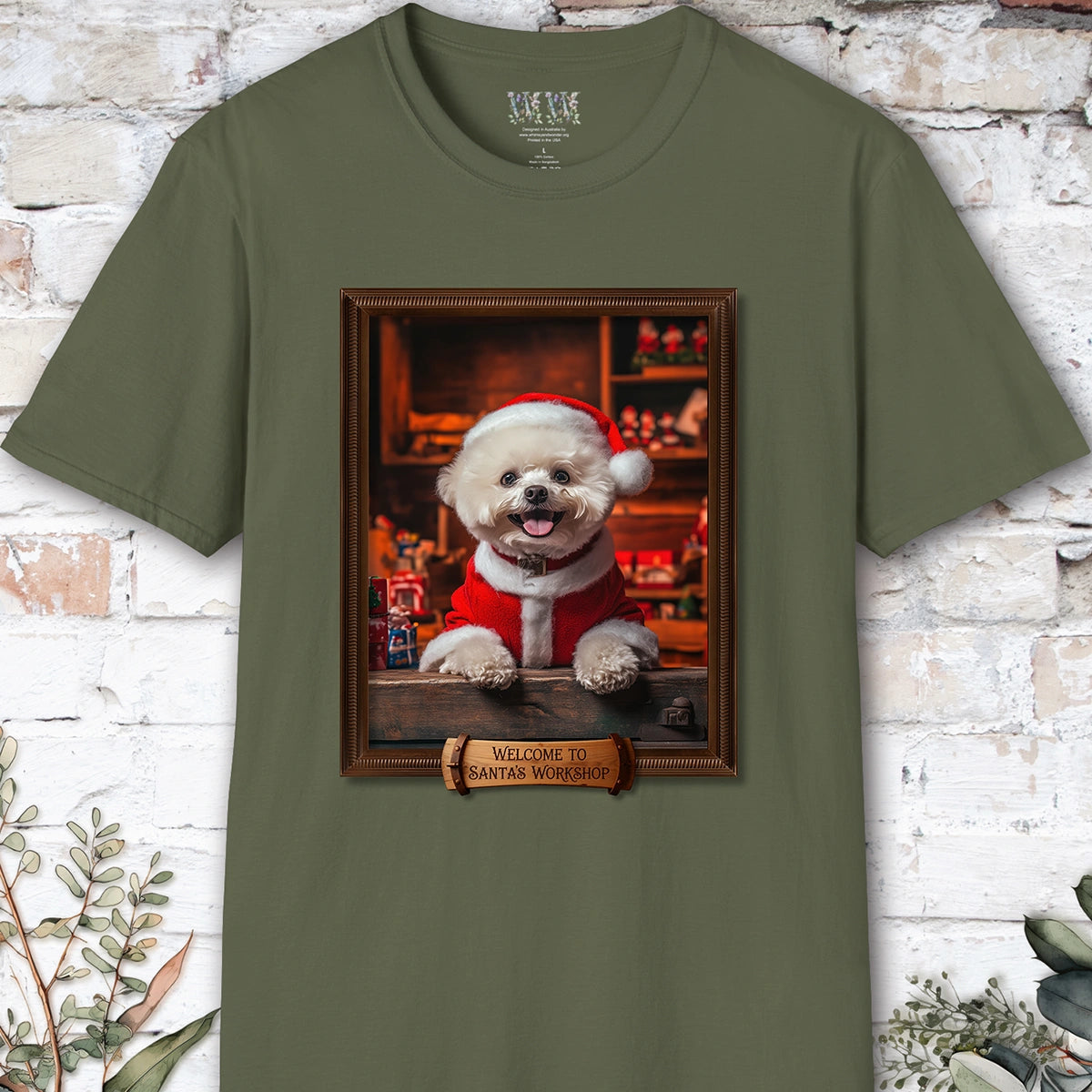 Bichon Frise Santa's Workshop Unisex T shirt