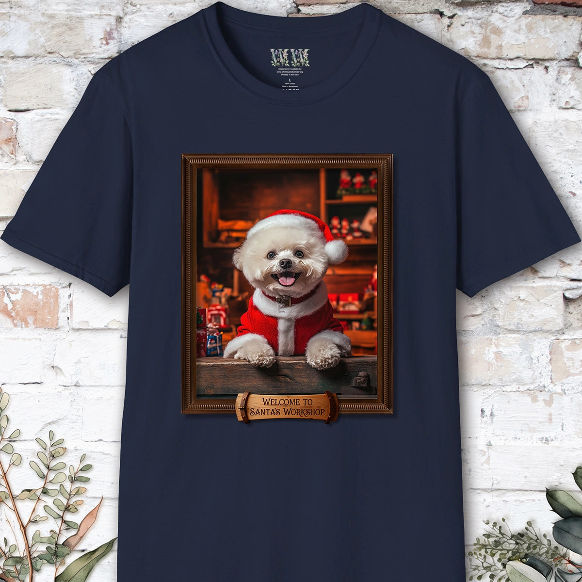 Bichon Frise Santa's Workshop Unisex T shirt