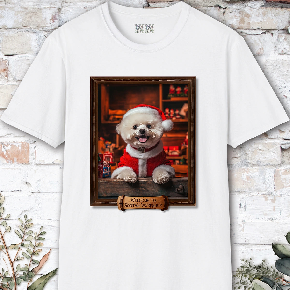Bichon Frise Santa's Workshop Unisex T shirt