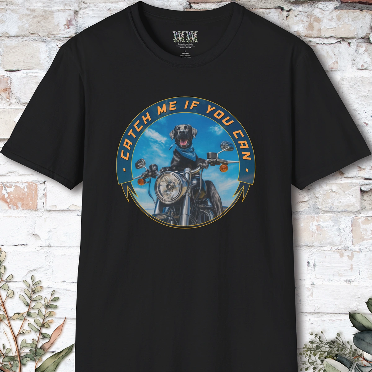 Black Labrador "Catch me if you can" T-shirt
