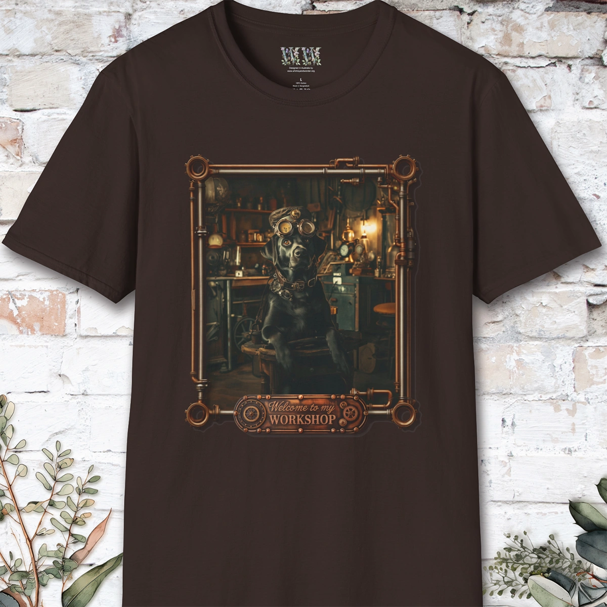 Steampunk Black Labrador Unisex T shirt