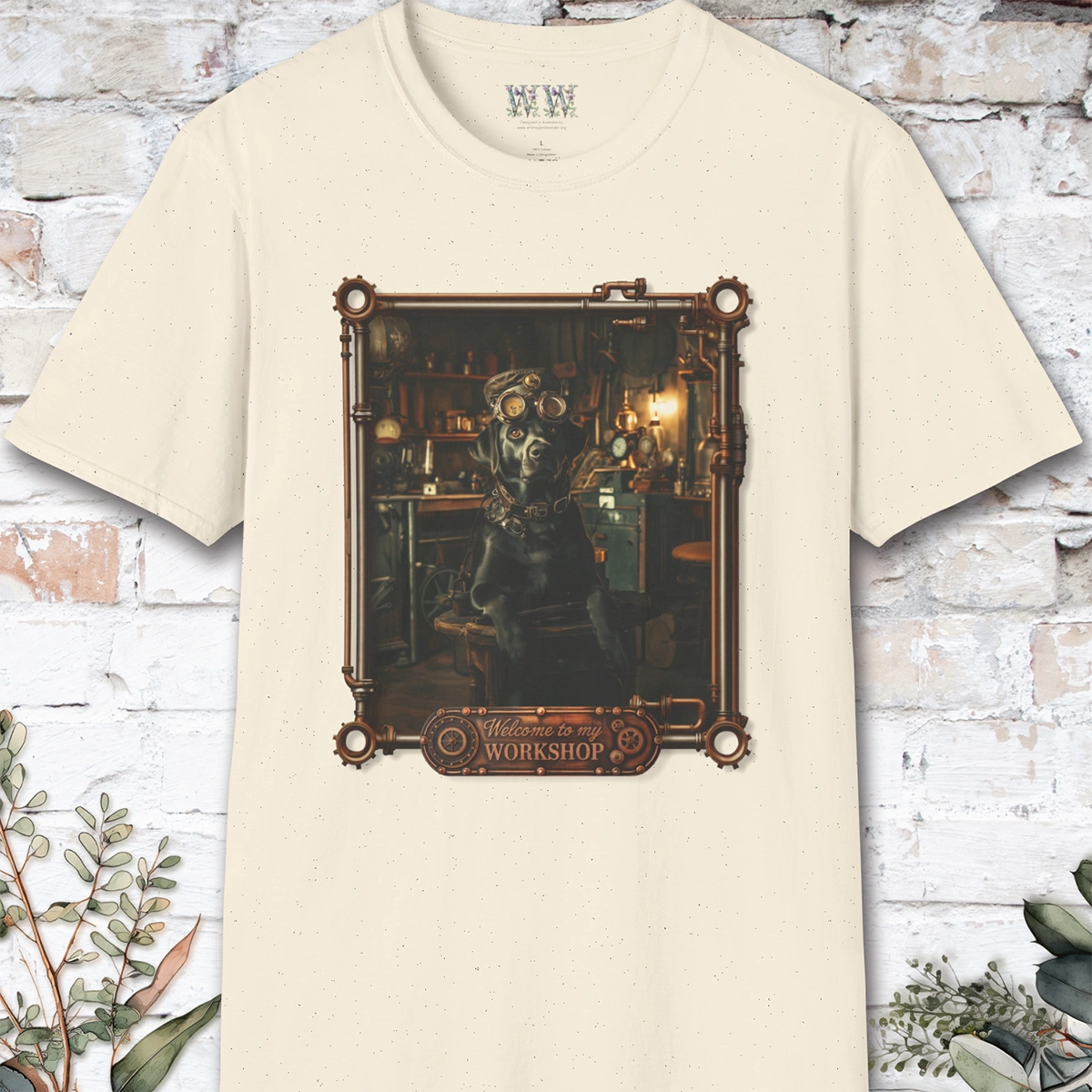 Steampunk Black Labrador Unisex T shirt